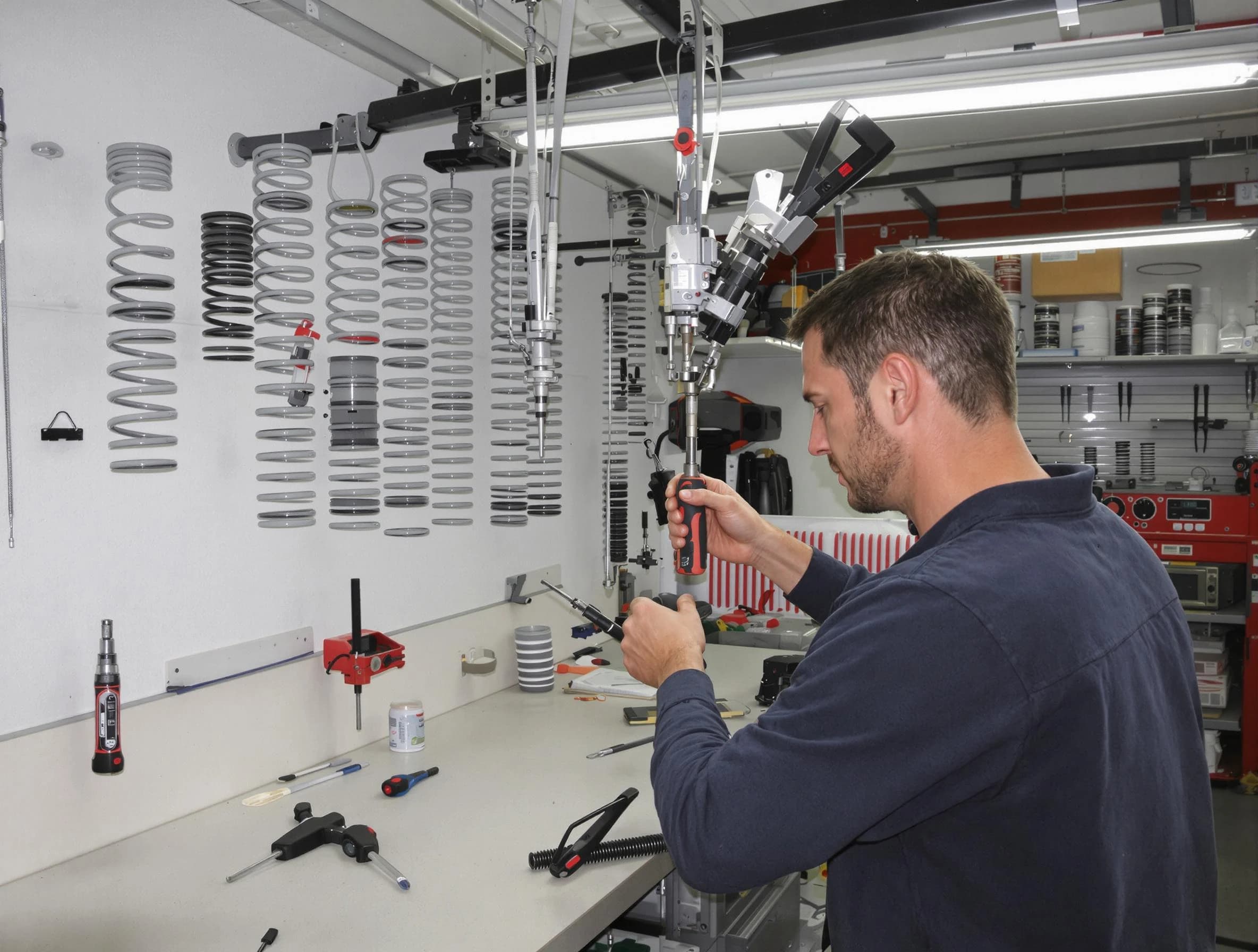 Warren Garage Door Repair safety certified technician performing precision spring replacement in Warren